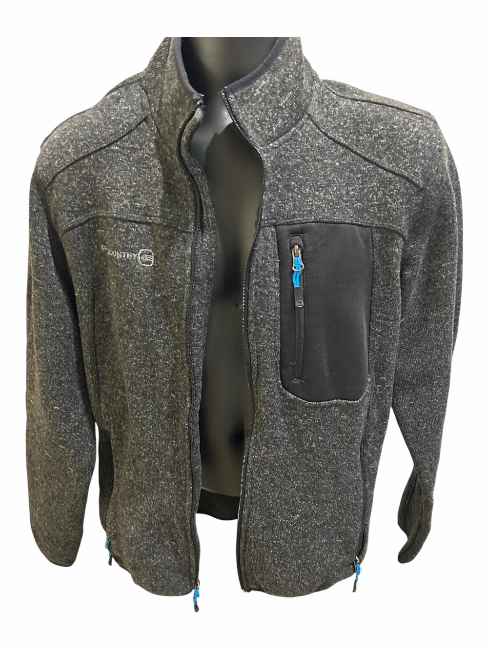 Free Country Men's Heather Charcoal Zip-Up Jacket